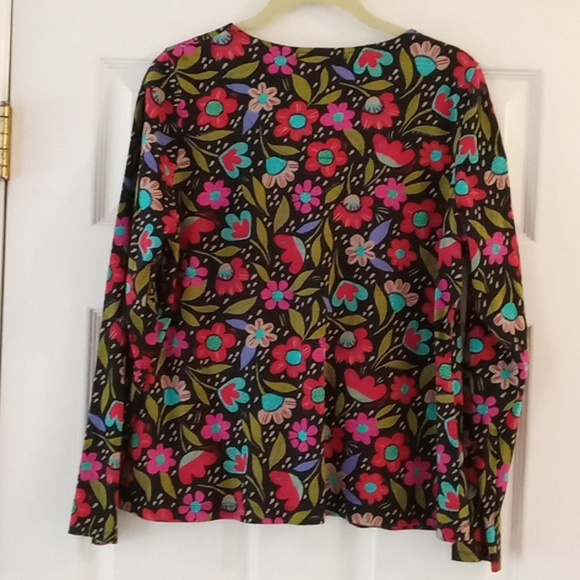 Gudrun Sjoden Black Floral Organic Cotton Snap Jacket - Picture 6 of 7